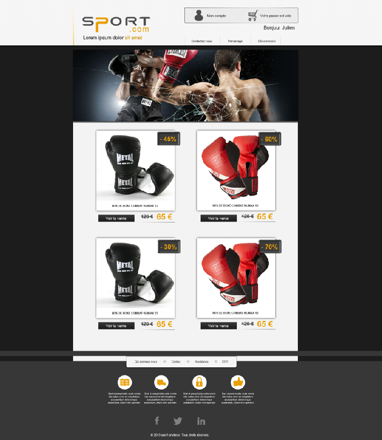 visuel catalogue vente de gants de boxes